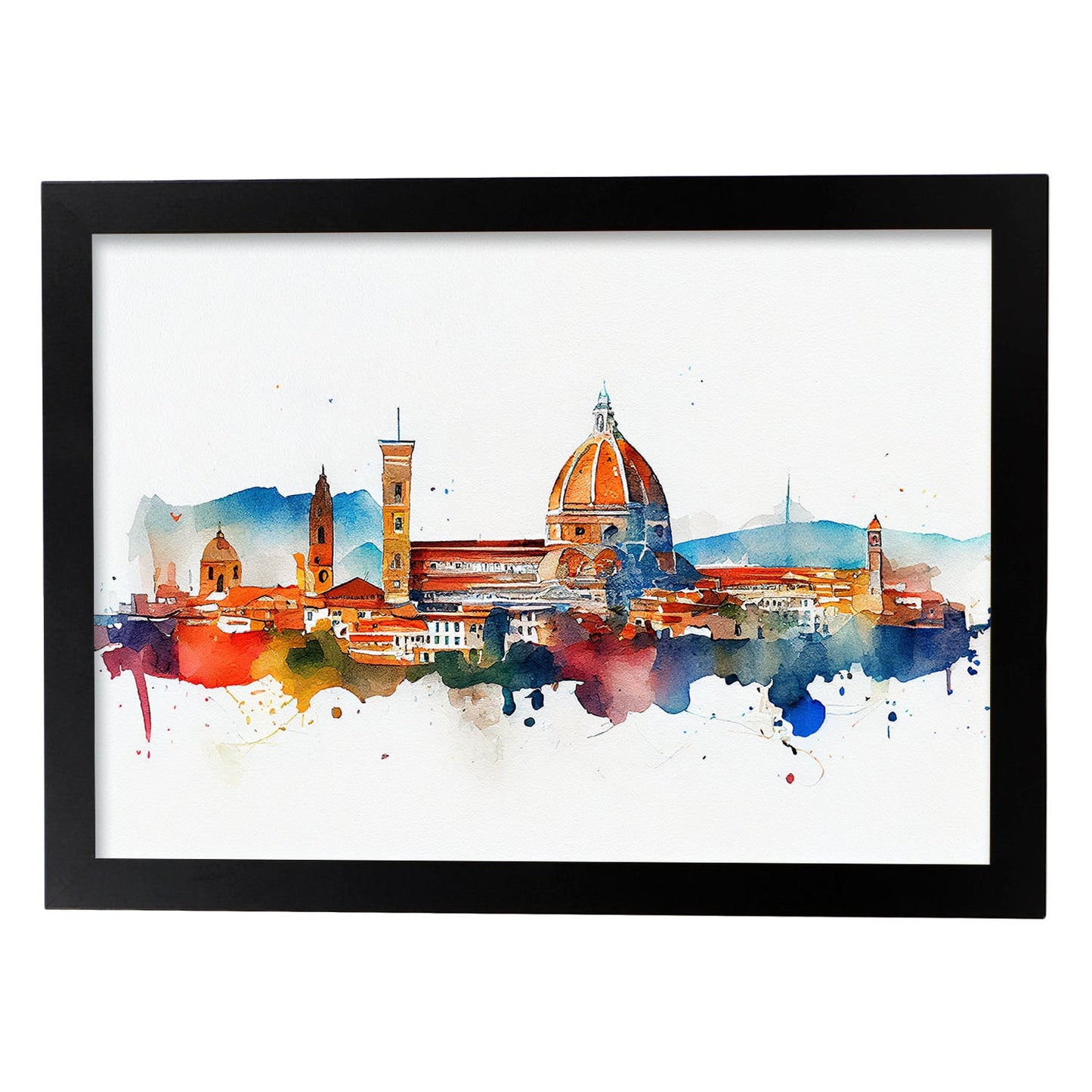 Lámina Acuarela del Skyline de Florencia de Nacnic