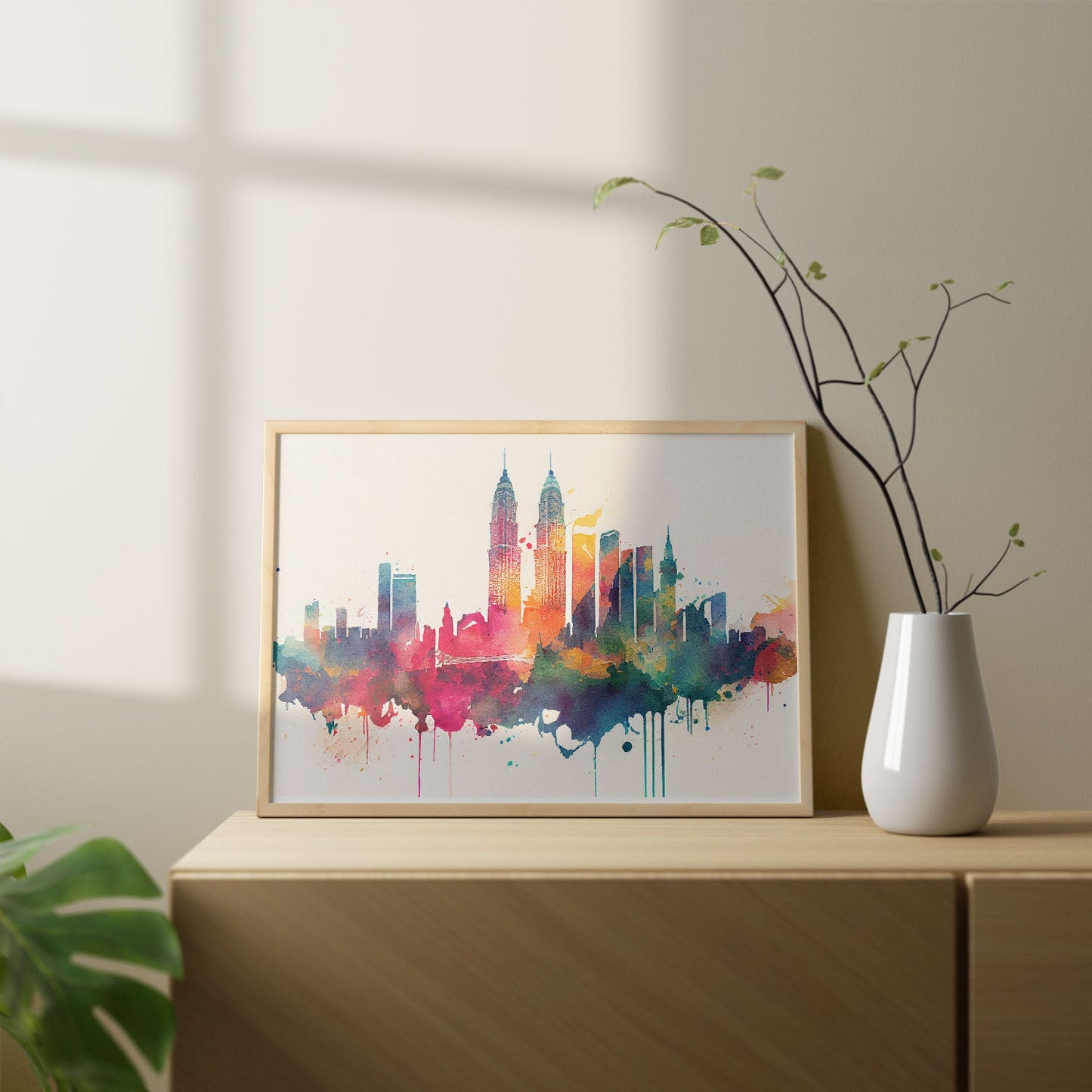 Lámina Acuarela de la Ciudad de Kuala Lumpur Nacnic