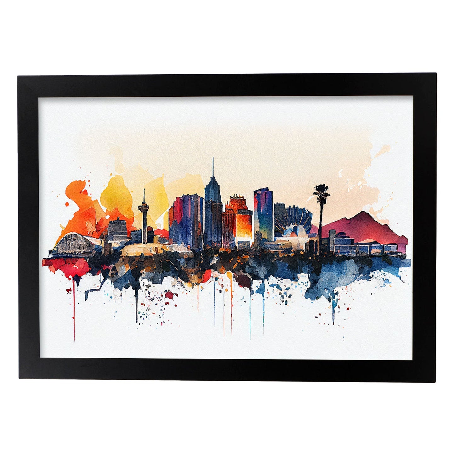 Lámina Acuarela de Skyline de Las Vegas Nacnic