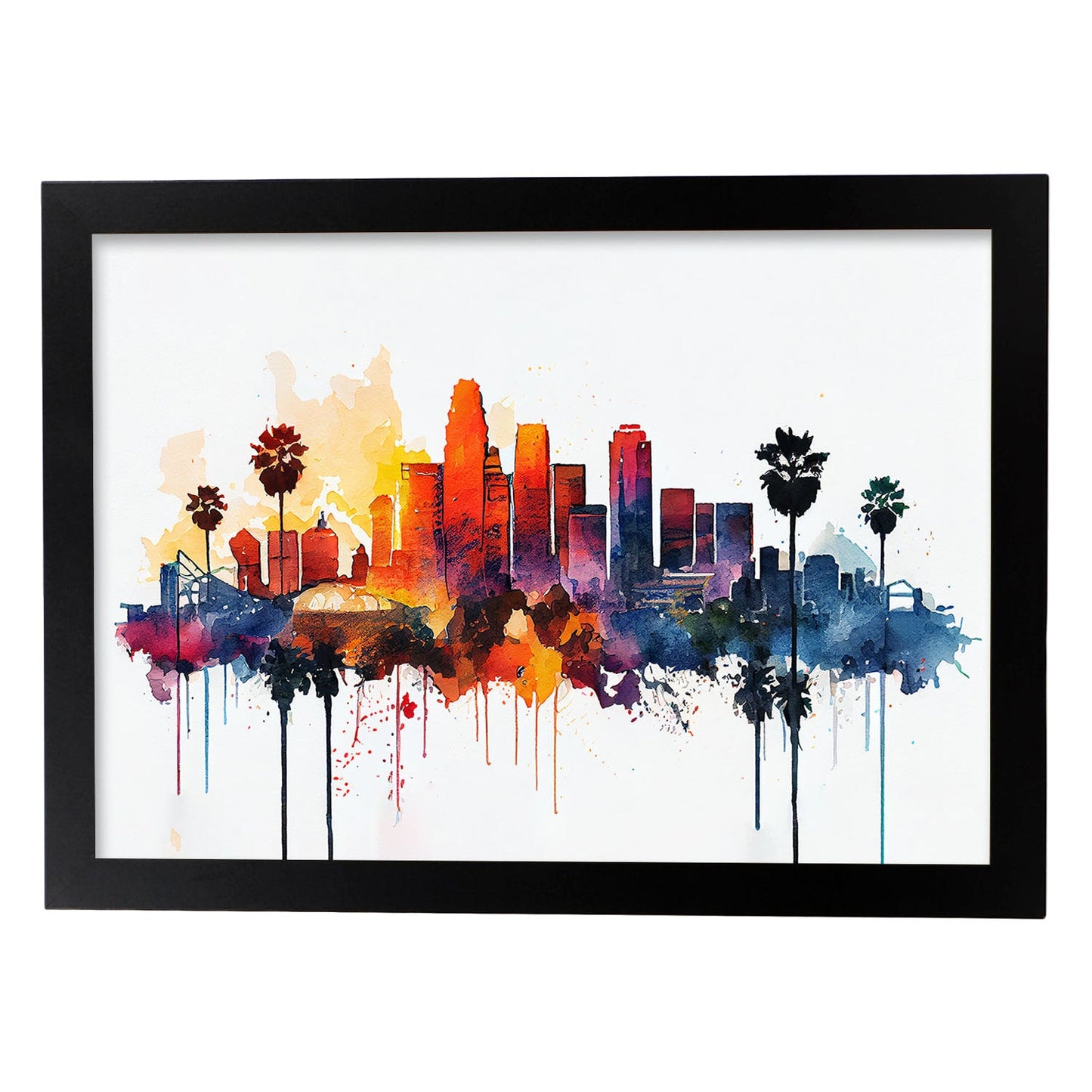 Lámina Acuarela Skyline de Los Angeles Nacnic