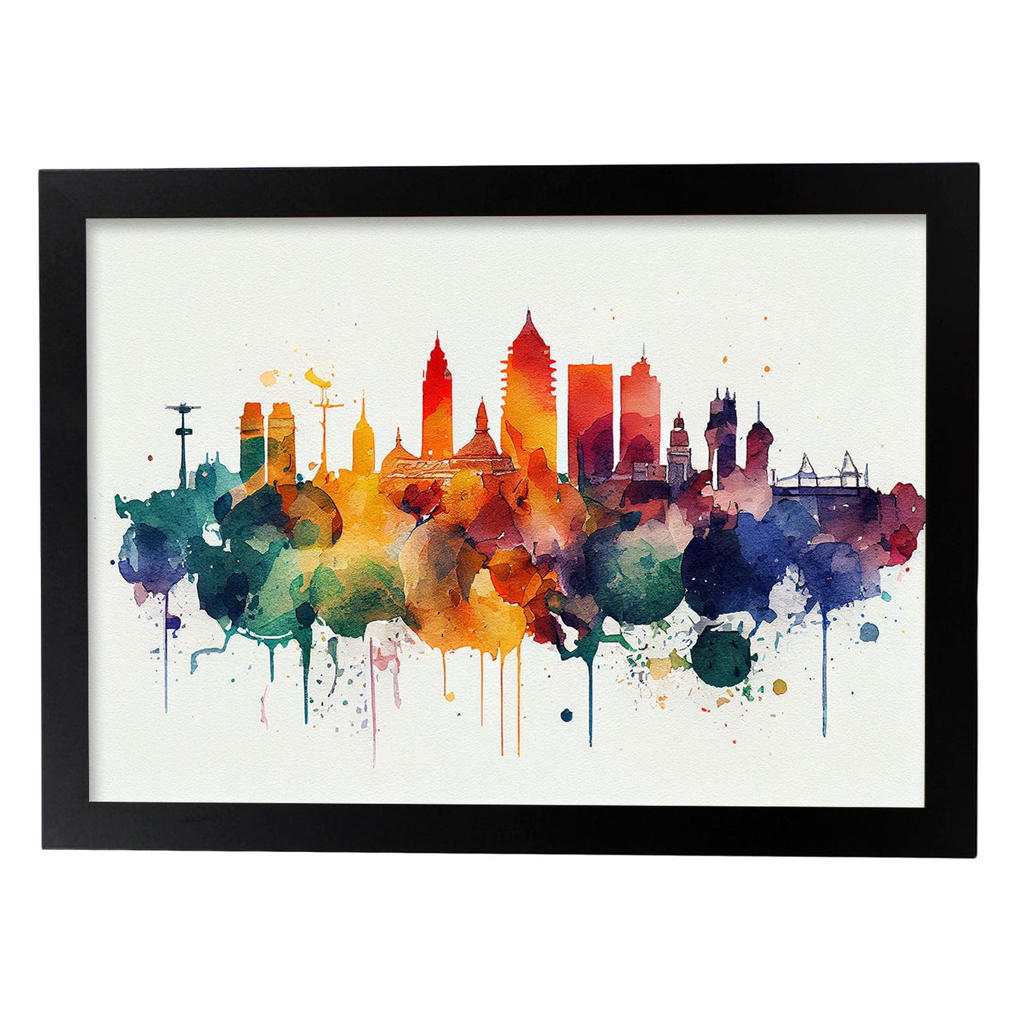 Lámina Acuarela Skyline de Madrid Nacnic