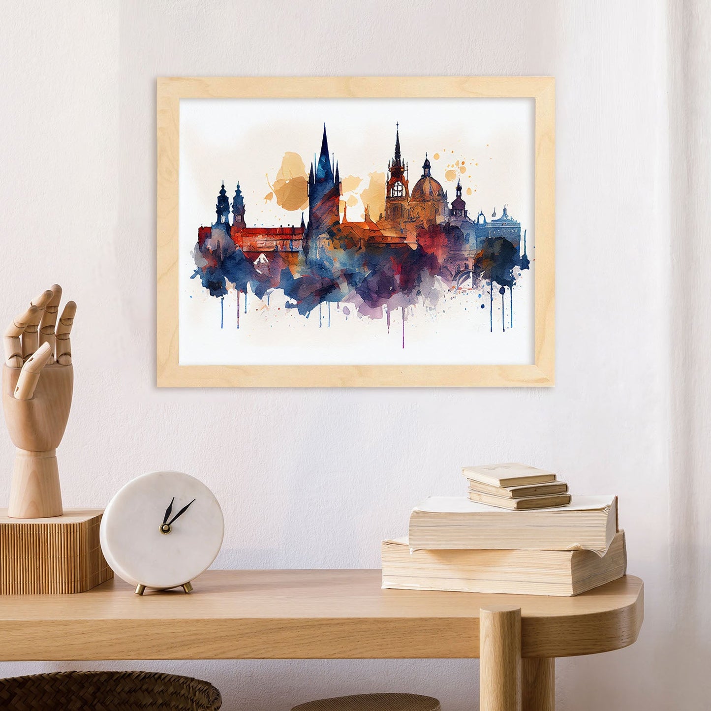 Lámina de Acuarela de la Ciudad de Praga Nacnic