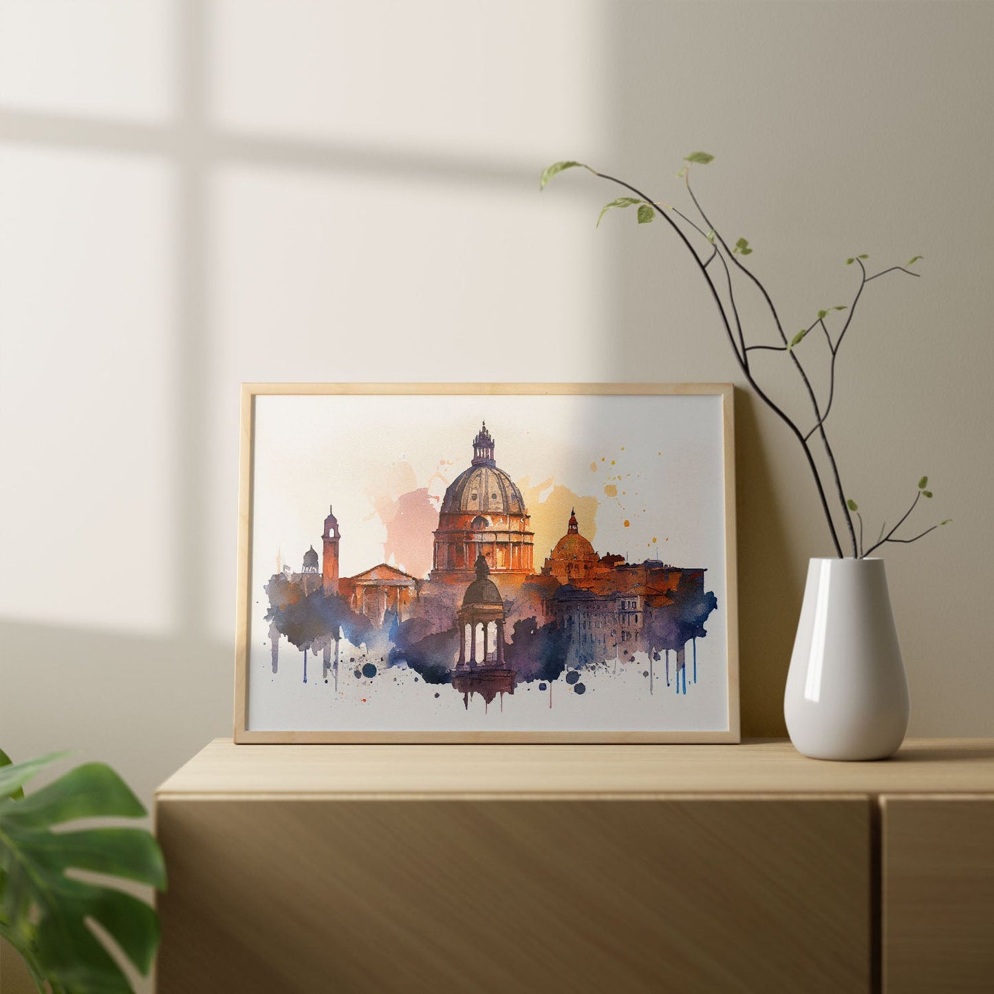 Lámina acuarela de la ciudad de Roma Nacnic