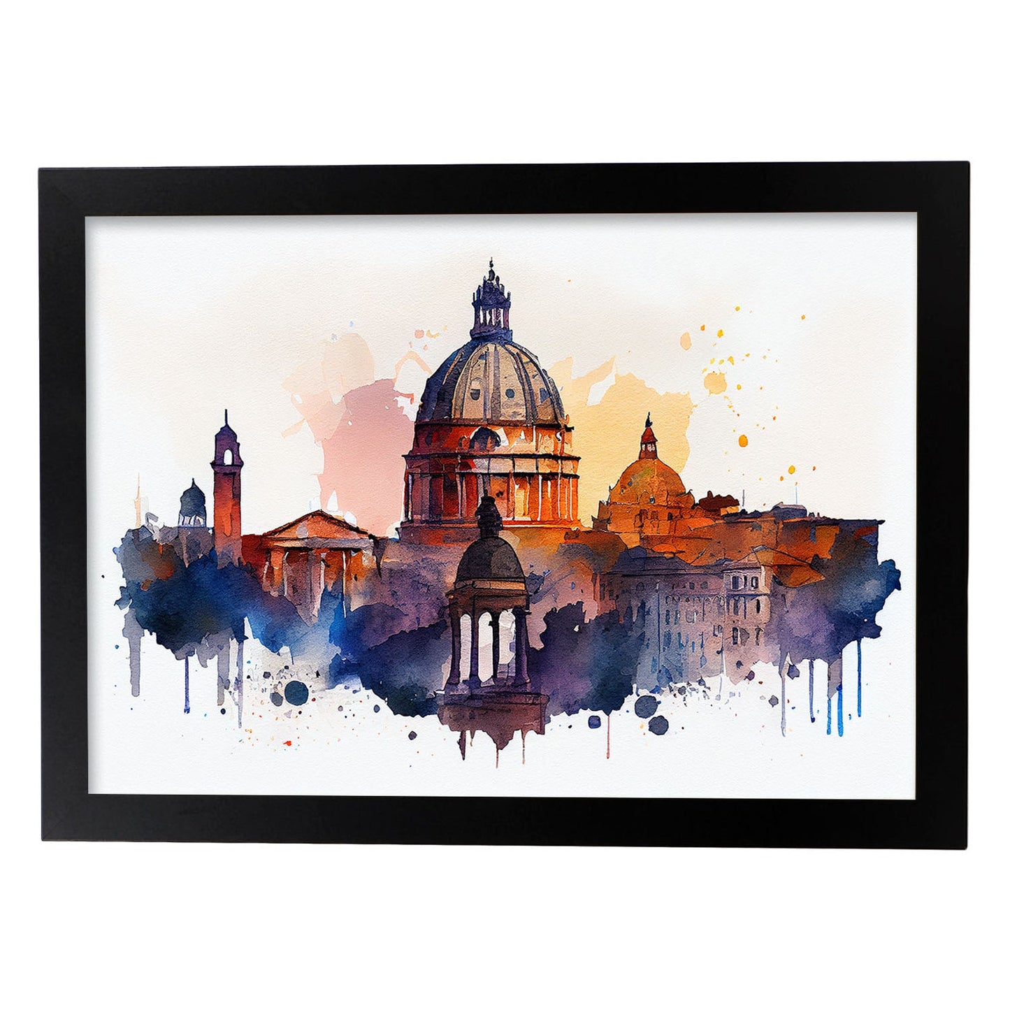 Lámina acuarela de la ciudad de Roma Nacnic