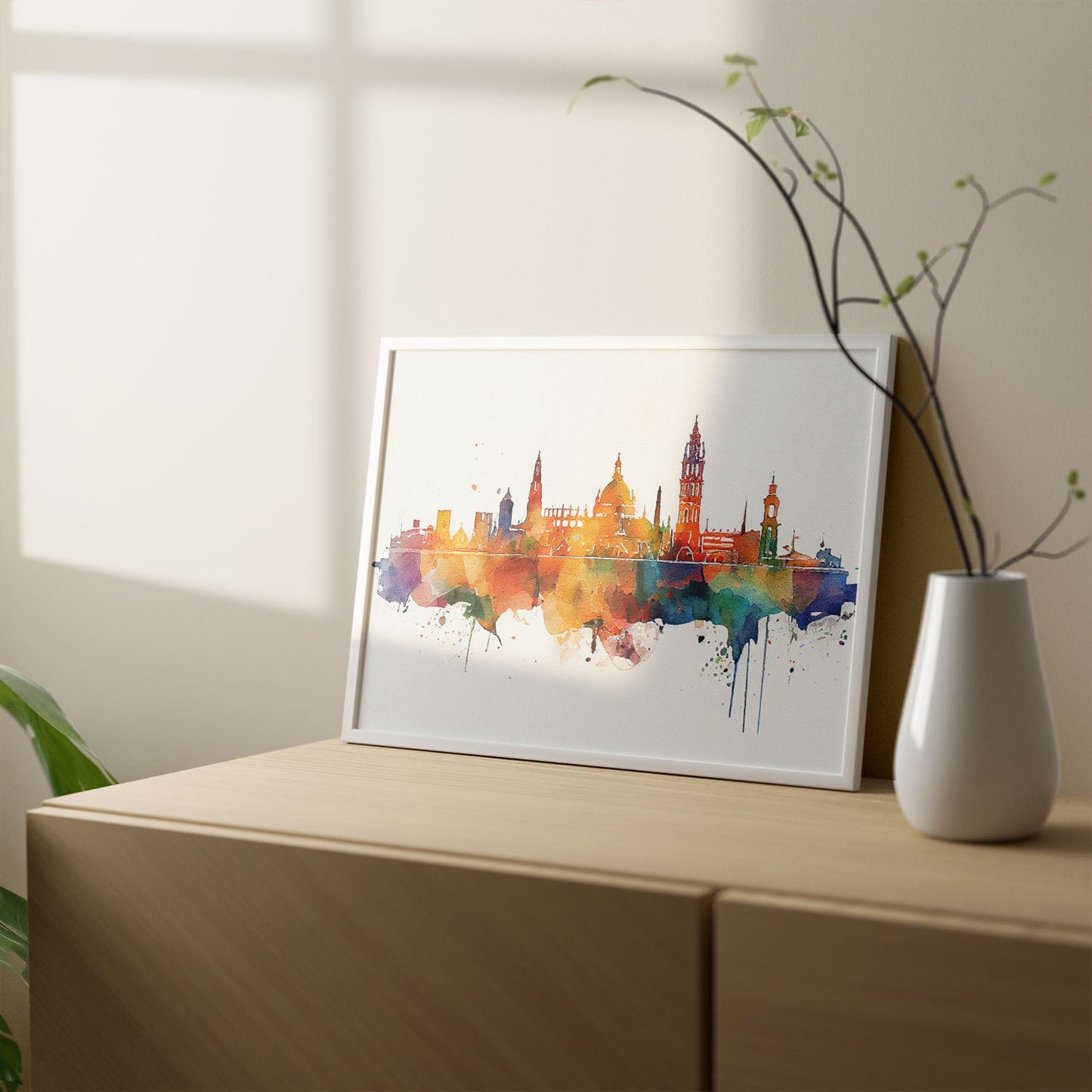 Lamina Acuarela Skyline de Sevilla Nacnic