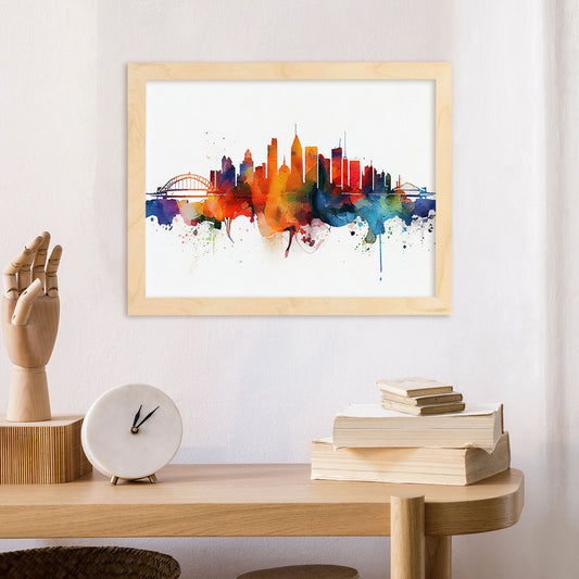 Lámina Acuarela Skyline de Sydney Nacnic