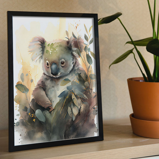 Lámina Acuarela de Koala en el Bosque Nacnic