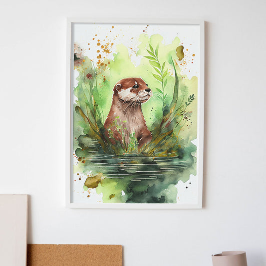 Lámina Nacnic de Nutria en Acuarela para Dormitorio