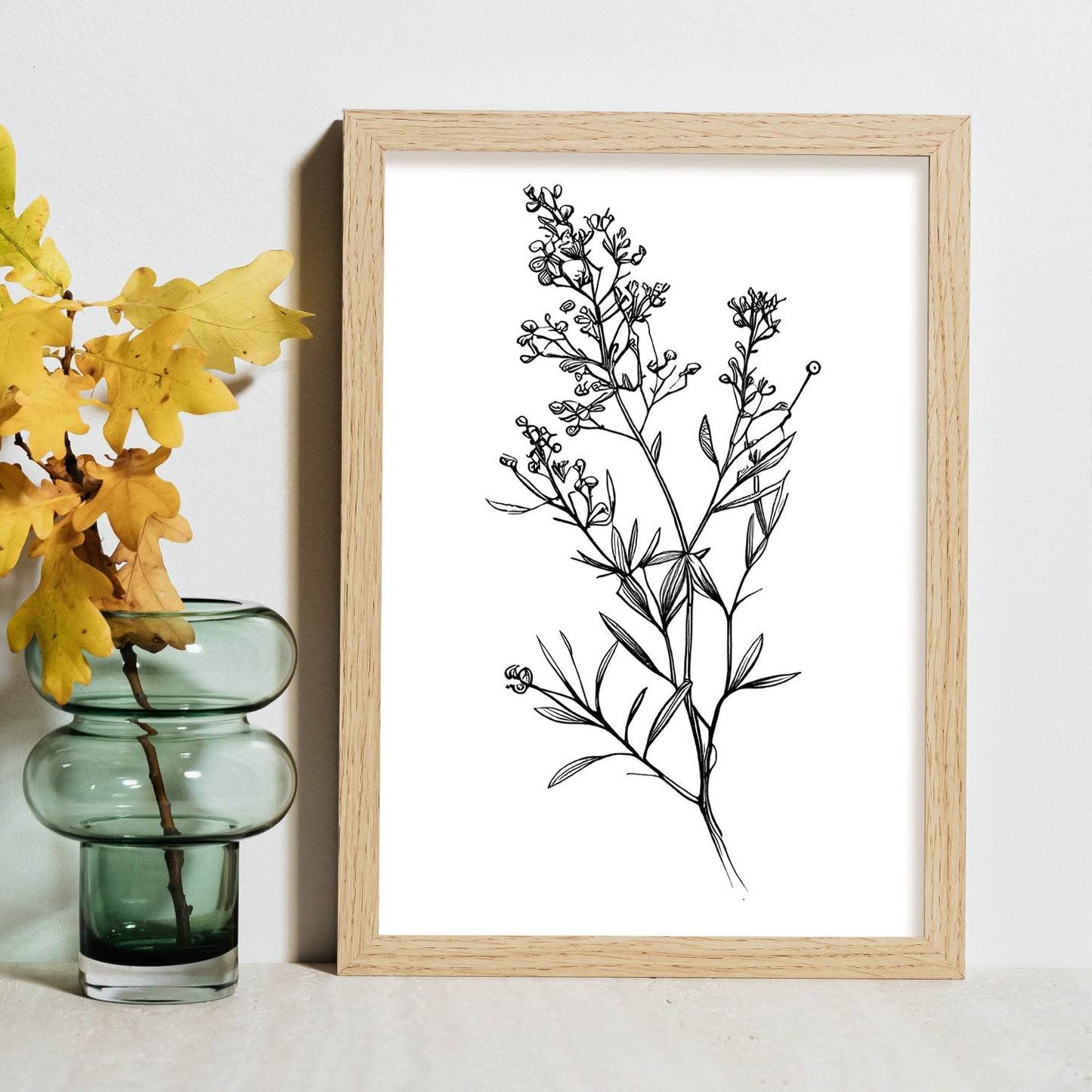 Lámina Minimalista Nacnic Waxflower Arte Lineal Aestético