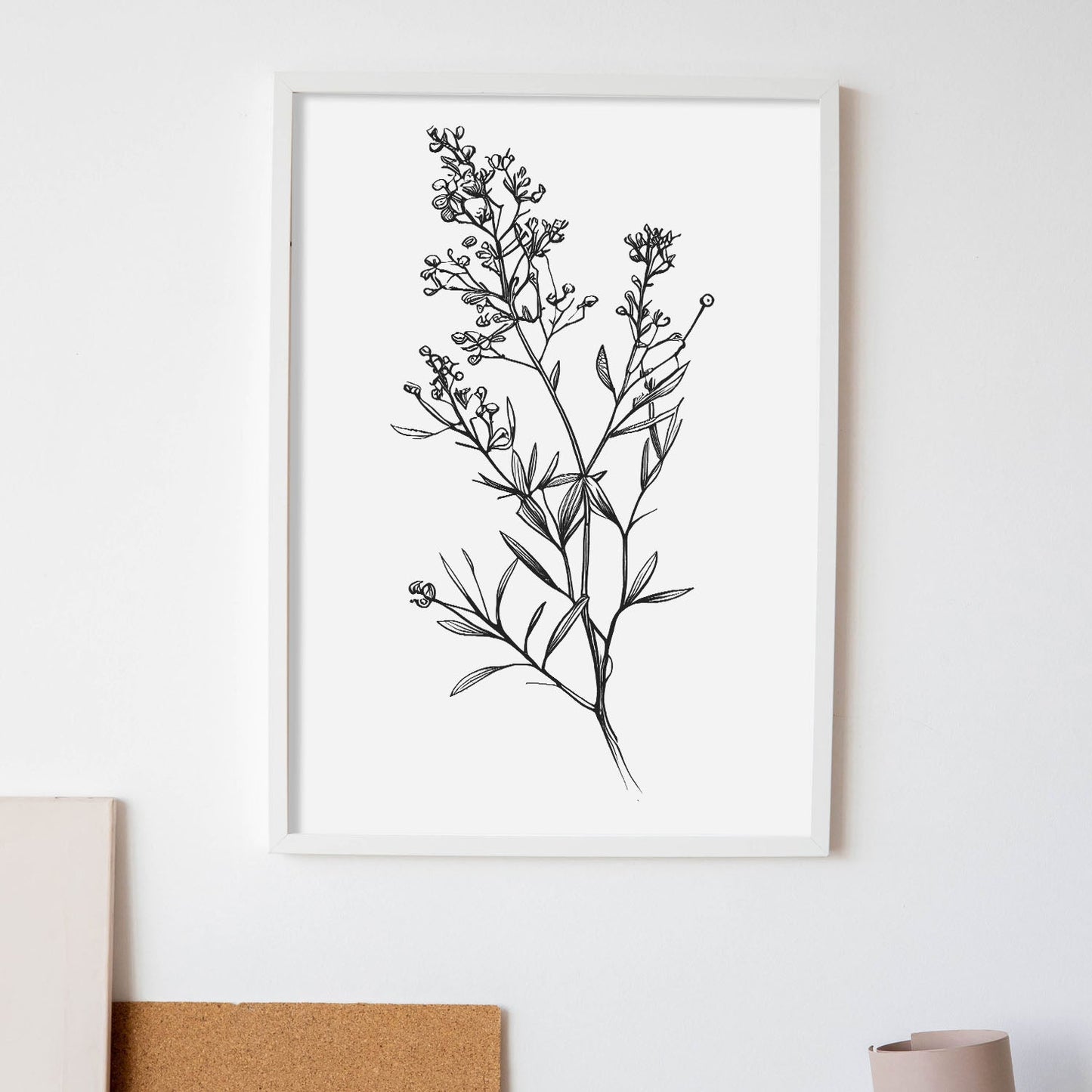 Lámina Minimalista Nacnic Waxflower Arte Lineal Aestético