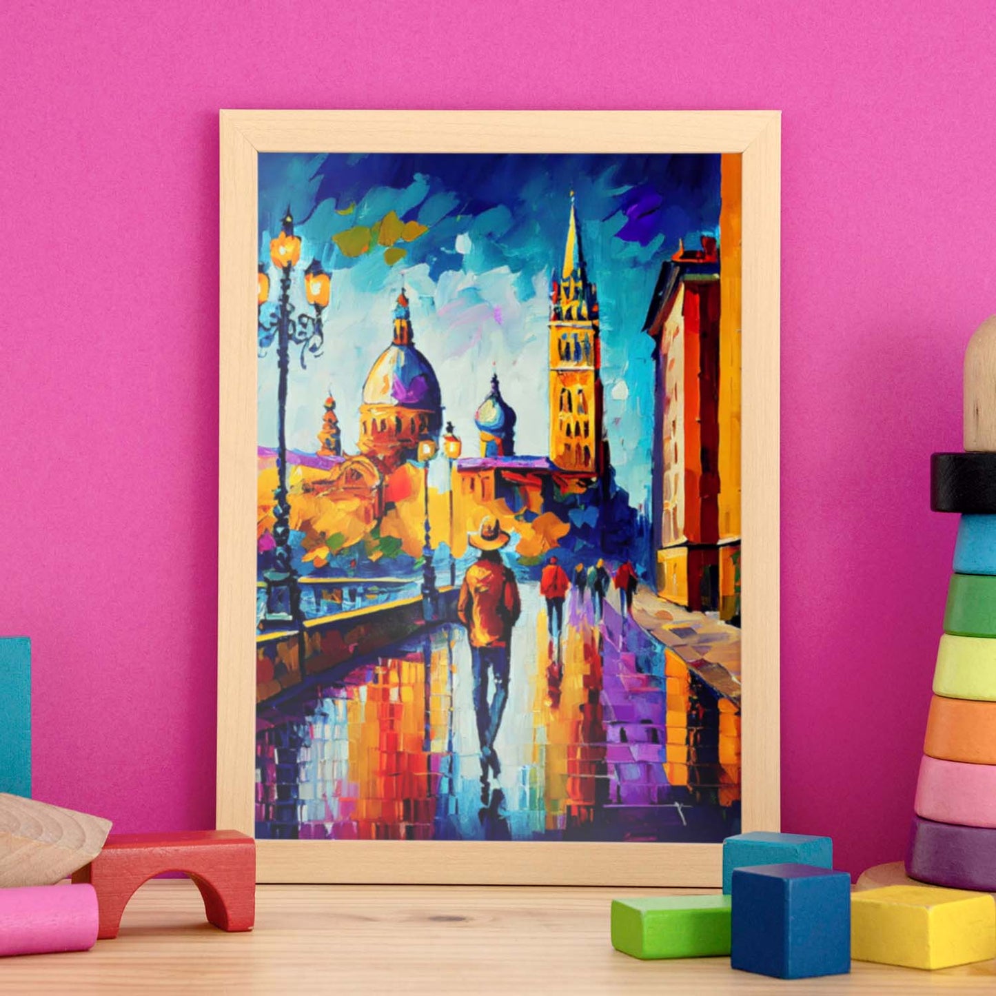 Nacnic Zaragoza Pintura al óleo de los pinceles de color colorido feliz. Estampados de arte de pared estético para el diseño de dormitorio o sala de estar.-Artwork-Nacnic-Nacnic Estudio SL