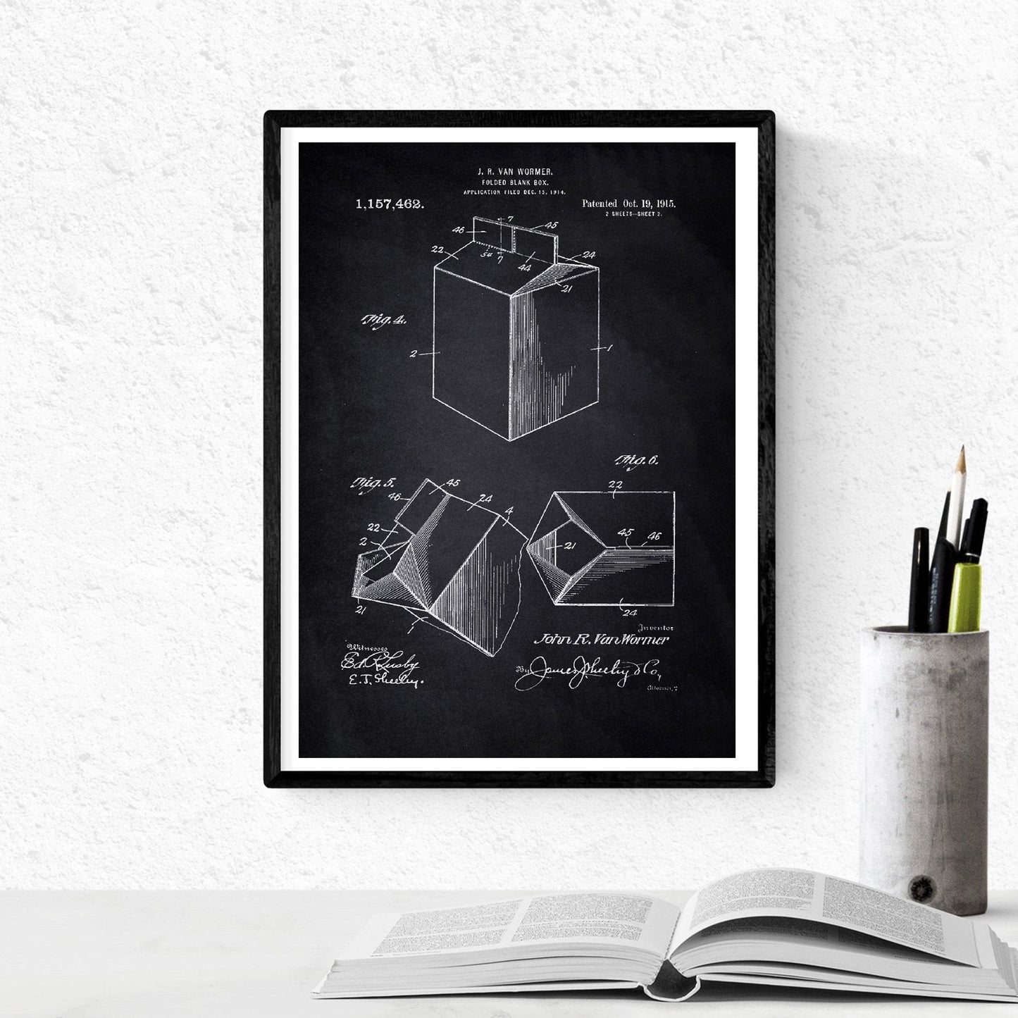Negro - Pack de 4 Láminas con Patentes de Comida. Set de Posters con inventos y Patentes Antiguas.-Artwork-Nacnic-Nacnic Estudio SL