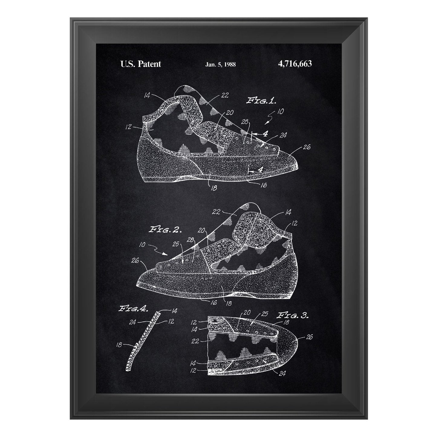 Negro - Pack de 4 Láminas con Patentes de Escalada. Set de Posters con inventos y Patentes Antiguas.-Artwork-Nacnic-Nacnic Estudio SL