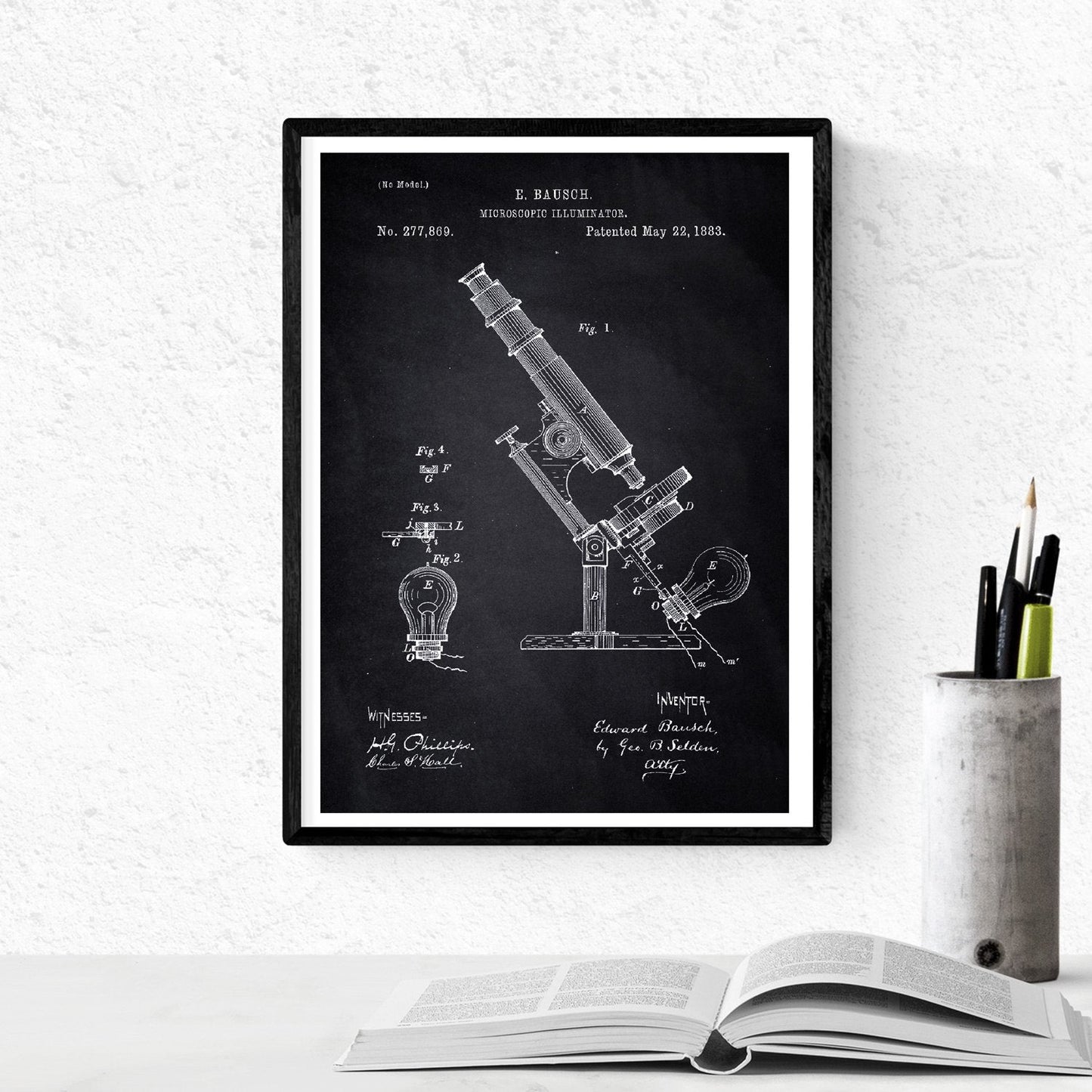 Negro - Pack de 4 láminas con Patentes de Farmacia. Set de Posters con inventos y Patentes Antiguas.-Artwork-Nacnic-Nacnic Estudio SL