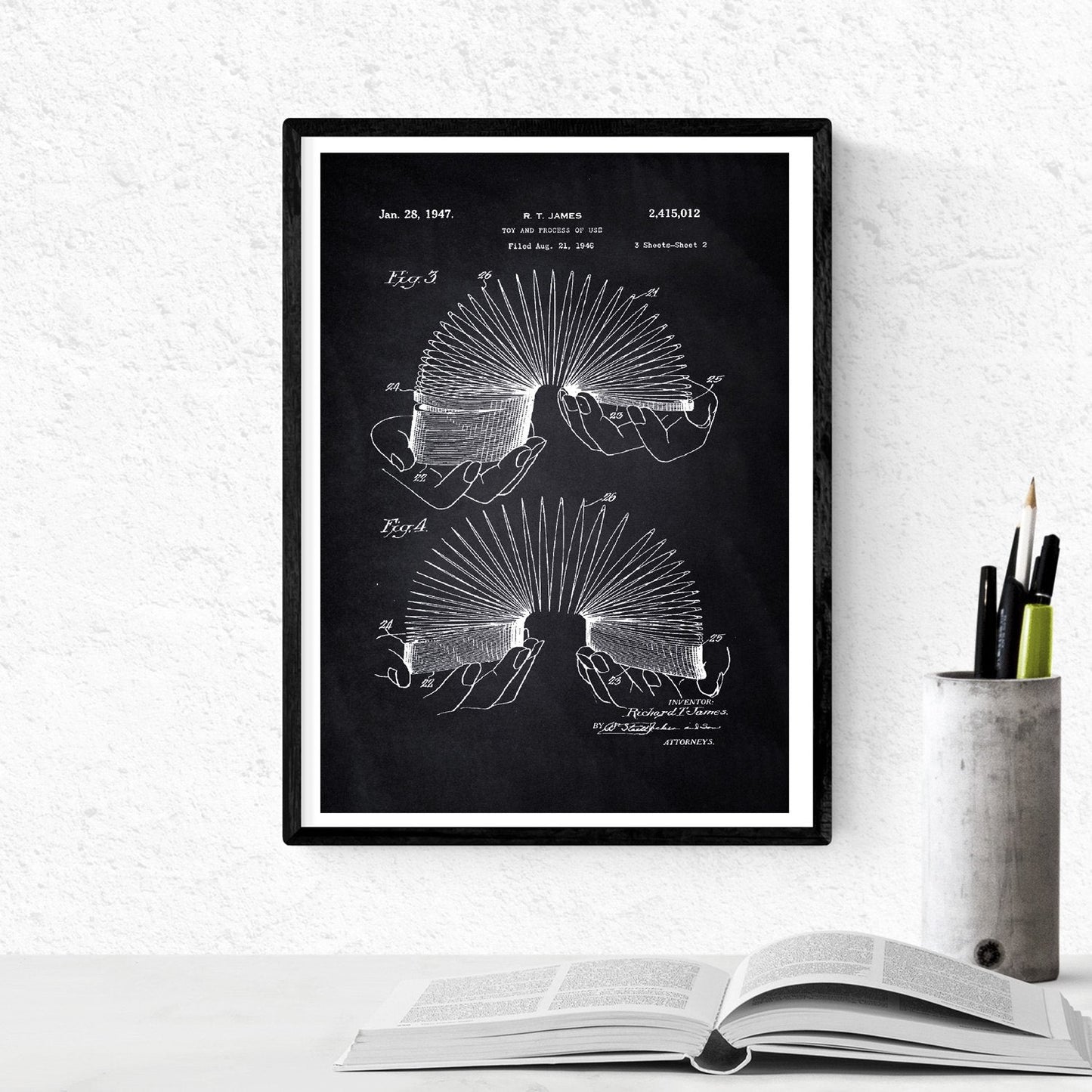 Negro - Pack de 4 Láminas con Patentes de Juegos Infantiles. Set de Posters con inventos y Patentes Antiguas.-Artwork-Nacnic-Nacnic Estudio SL