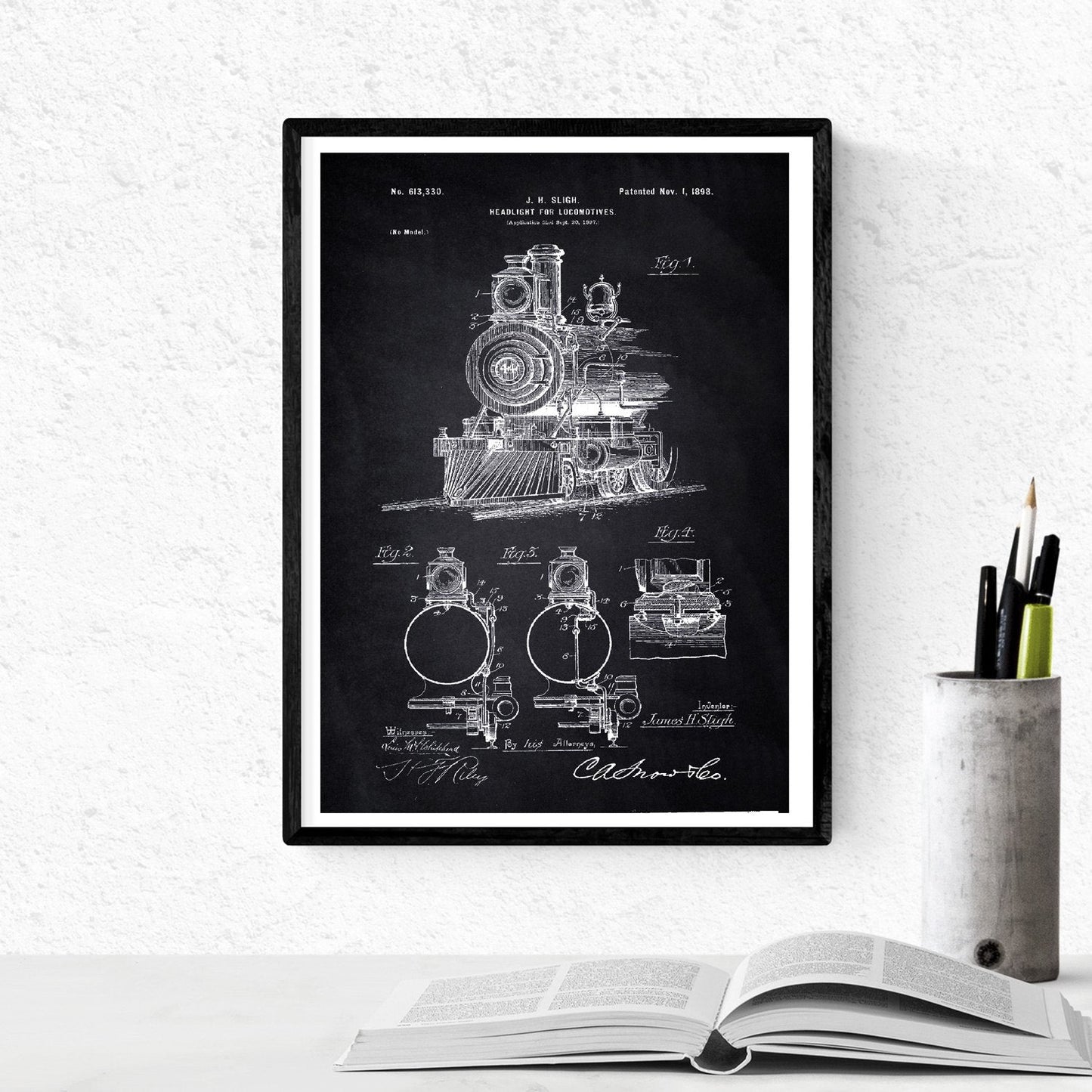 Negro - Pack de 4 Láminas con Patentes de Vehículos. Set de Posters con inventos y Patentes Antiguas.-Artwork-Nacnic-Nacnic Estudio SL