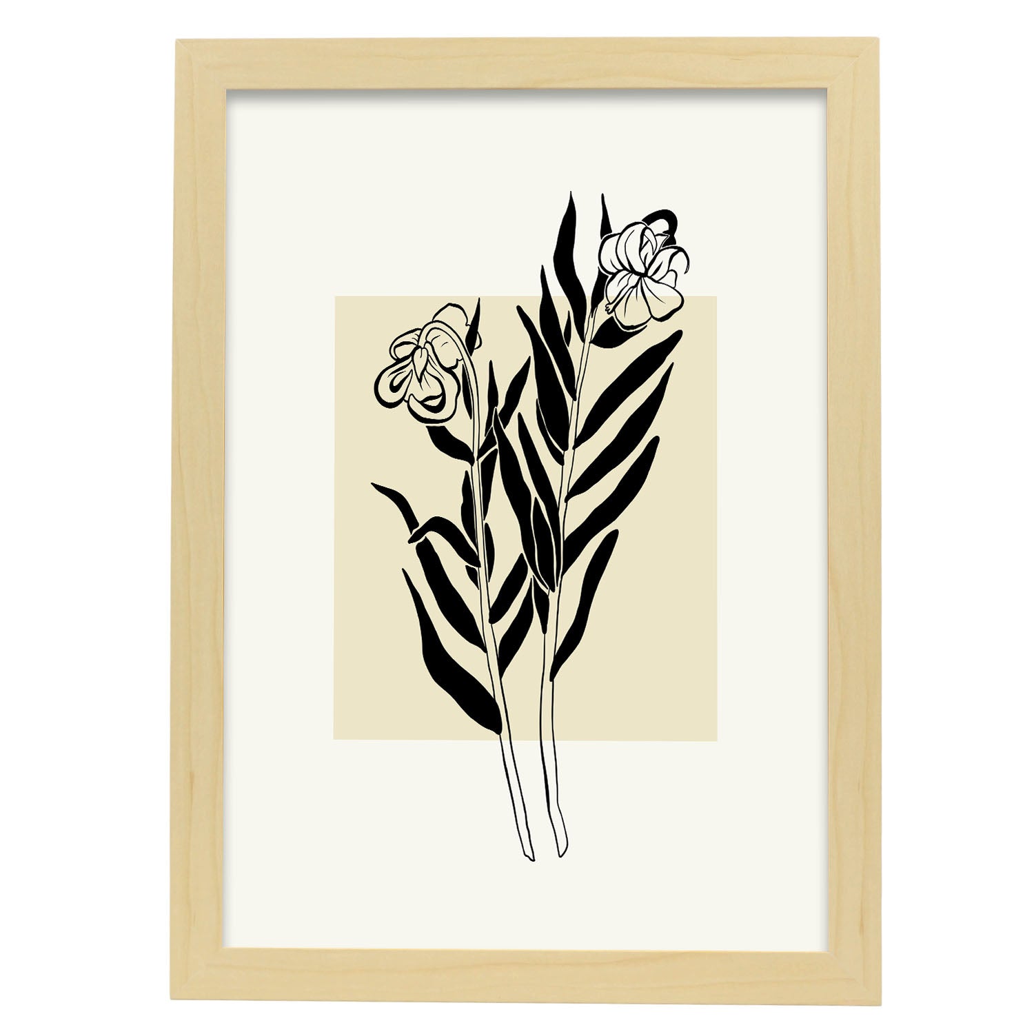 Nerium Oleander-Artwork-Nacnic-A3-Marco Madera clara-Nacnic Estudio SL