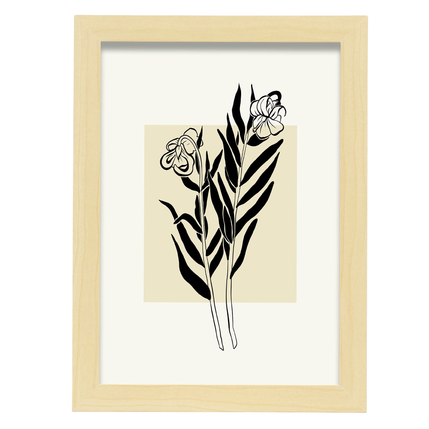 Nerium Oleander-Artwork-Nacnic-A4-Marco Madera clara-Nacnic Estudio SL