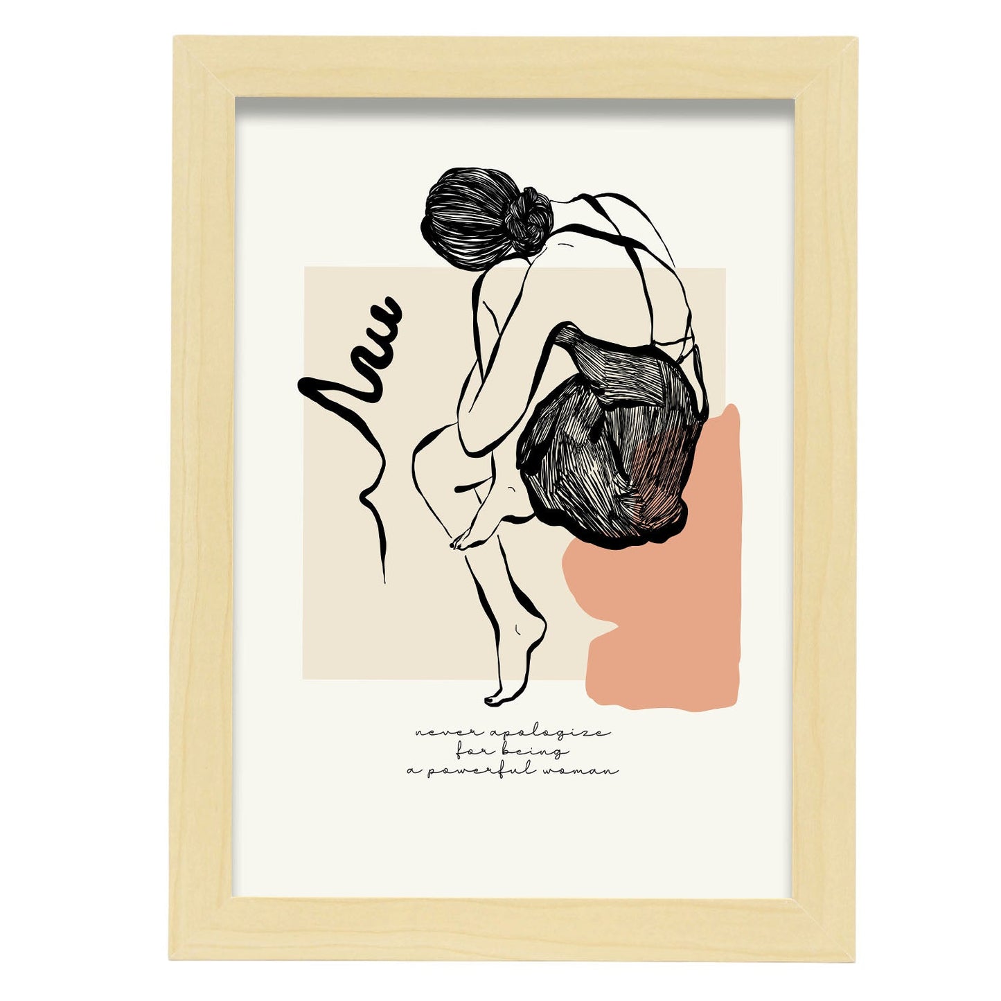 Never apologize-Artwork-Nacnic-A4-Marco Madera clara-Nacnic Estudio SL