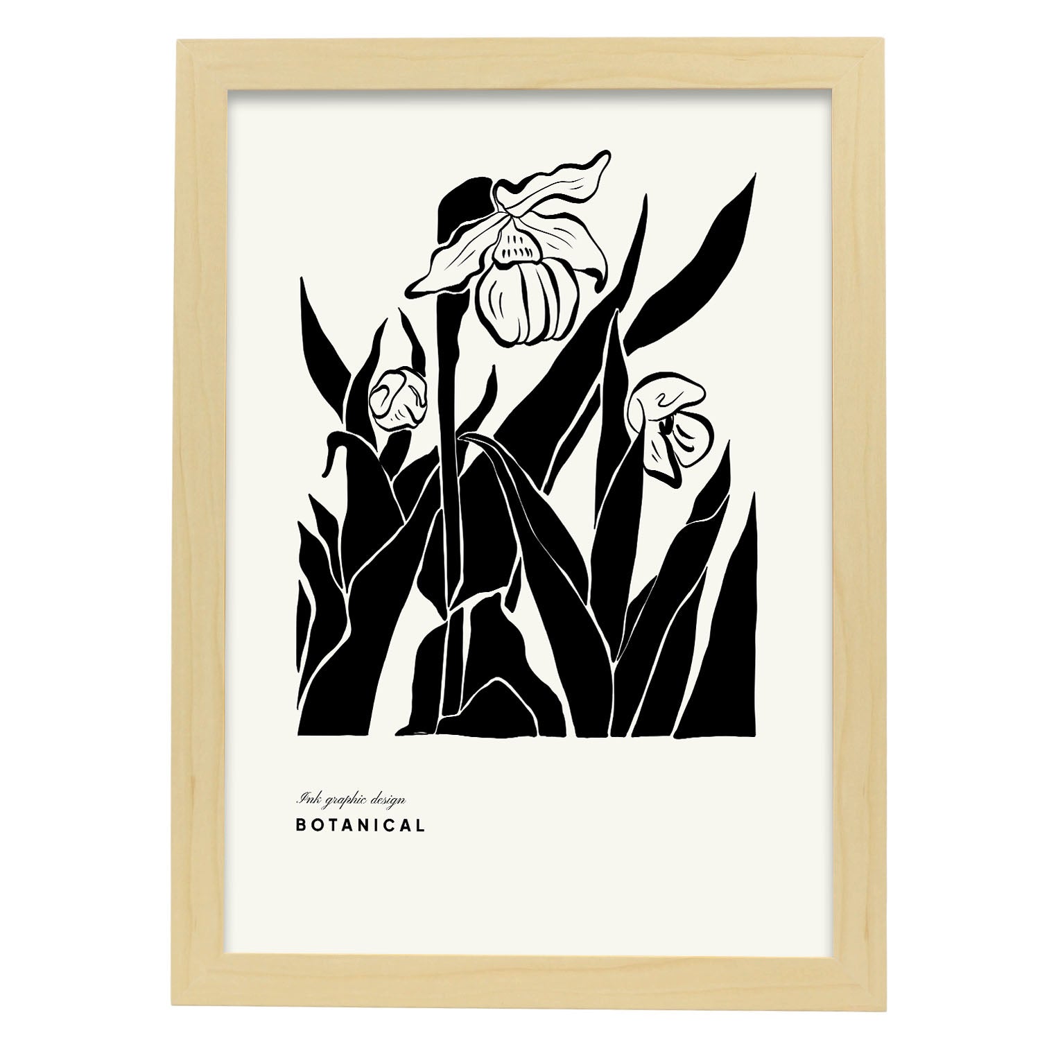 Orchids-Artwork-Nacnic-A3-Marco Madera clara-Nacnic Estudio SL