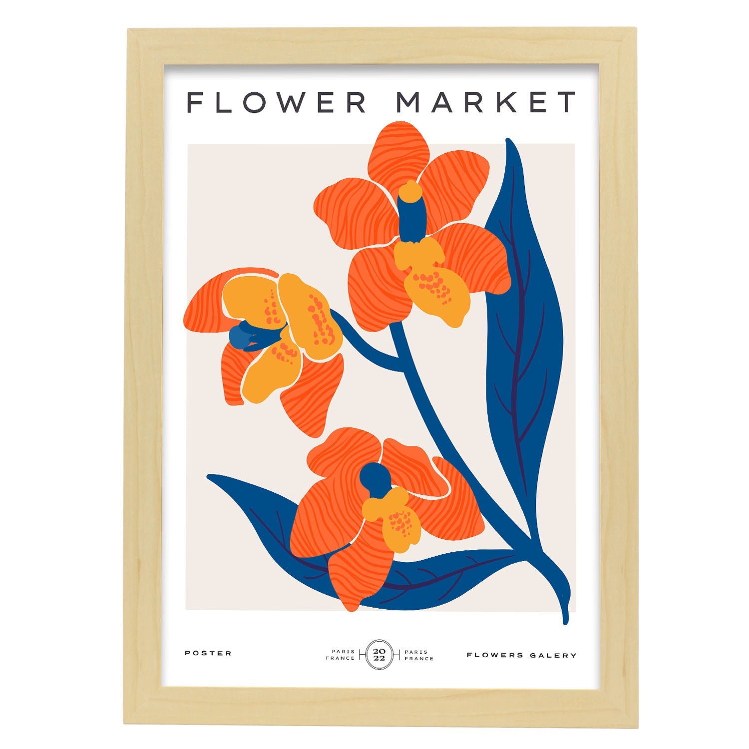 Orchids-Artwork-Nacnic-A3-Marco Madera clara-Nacnic Estudio SL