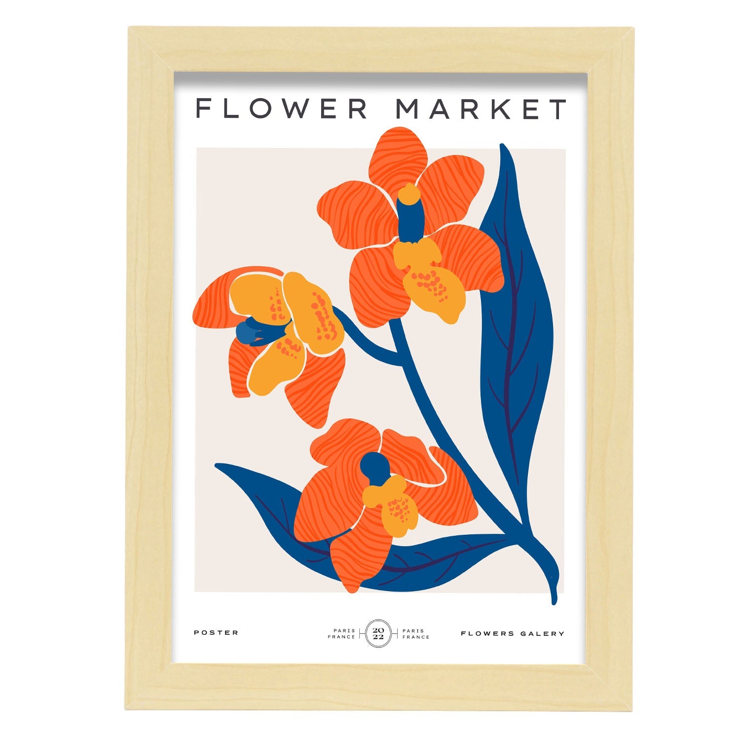 Orchids-Artwork-Nacnic-A4-Marco Madera clara-Nacnic Estudio SL