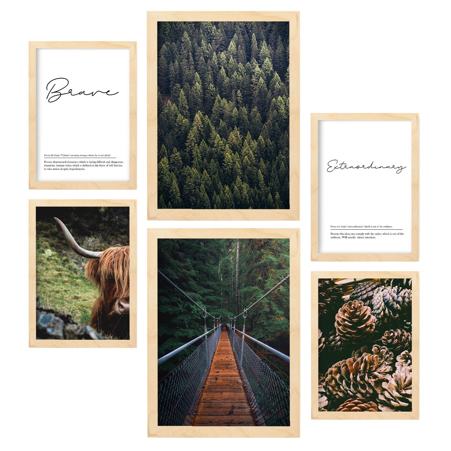 - Pack 6 Láminas Artísticas Otoño en USA - Pósters Decorativos Estilo Moderno - Láminas Fotografía Bosque, Naturaleza - A3 y A4.-Artwork-Nacnic-Marco Madera clara-Nacnic Estudio SL