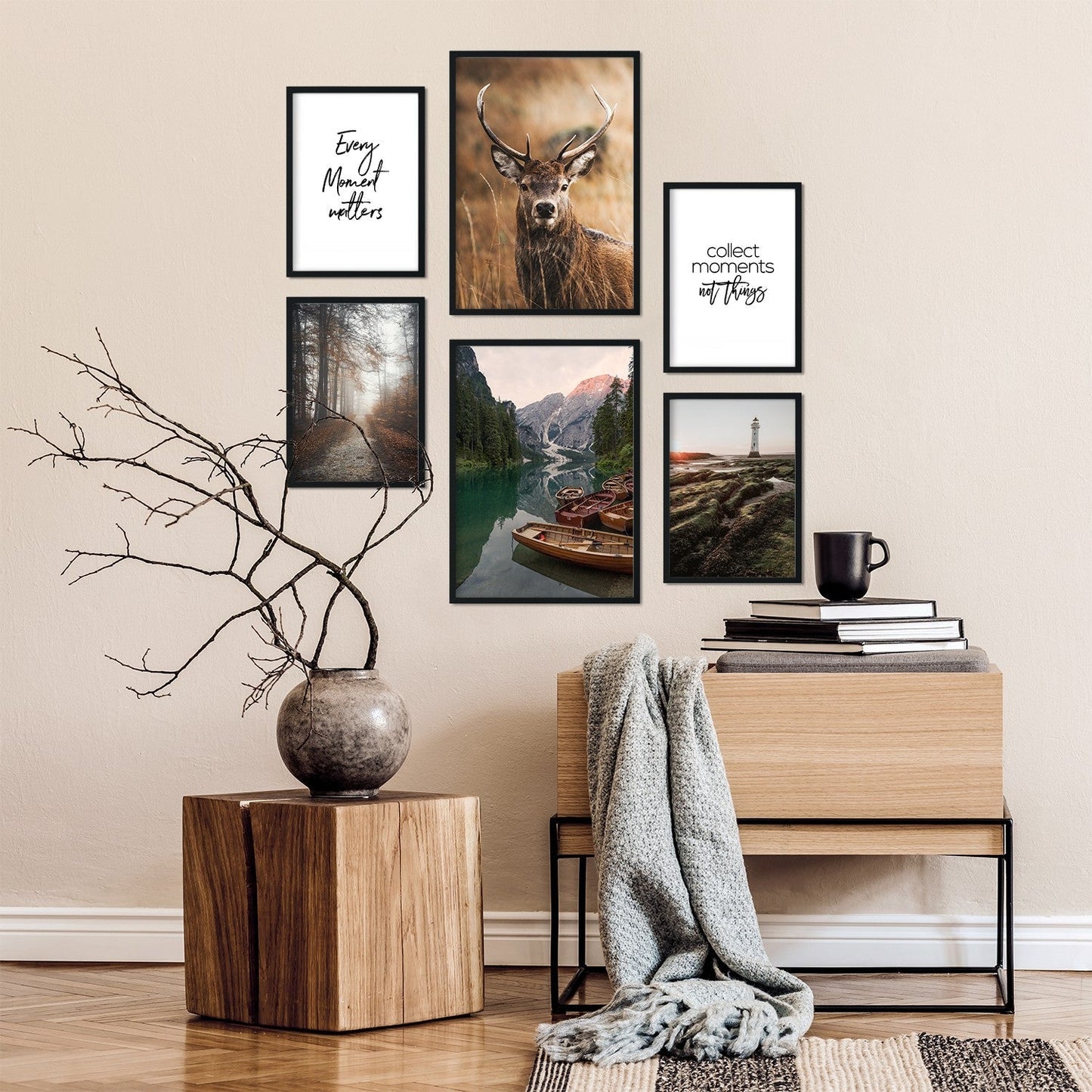 - Pack 6 Láminas Fotografía Decorativa - Cuadros para Pared con Bosque, Naturaleza y Montaña - Decoración Mural Moderna - A3 y A4.-Artwork-Nacnic-Sin marco-Nacnic Estudio SL