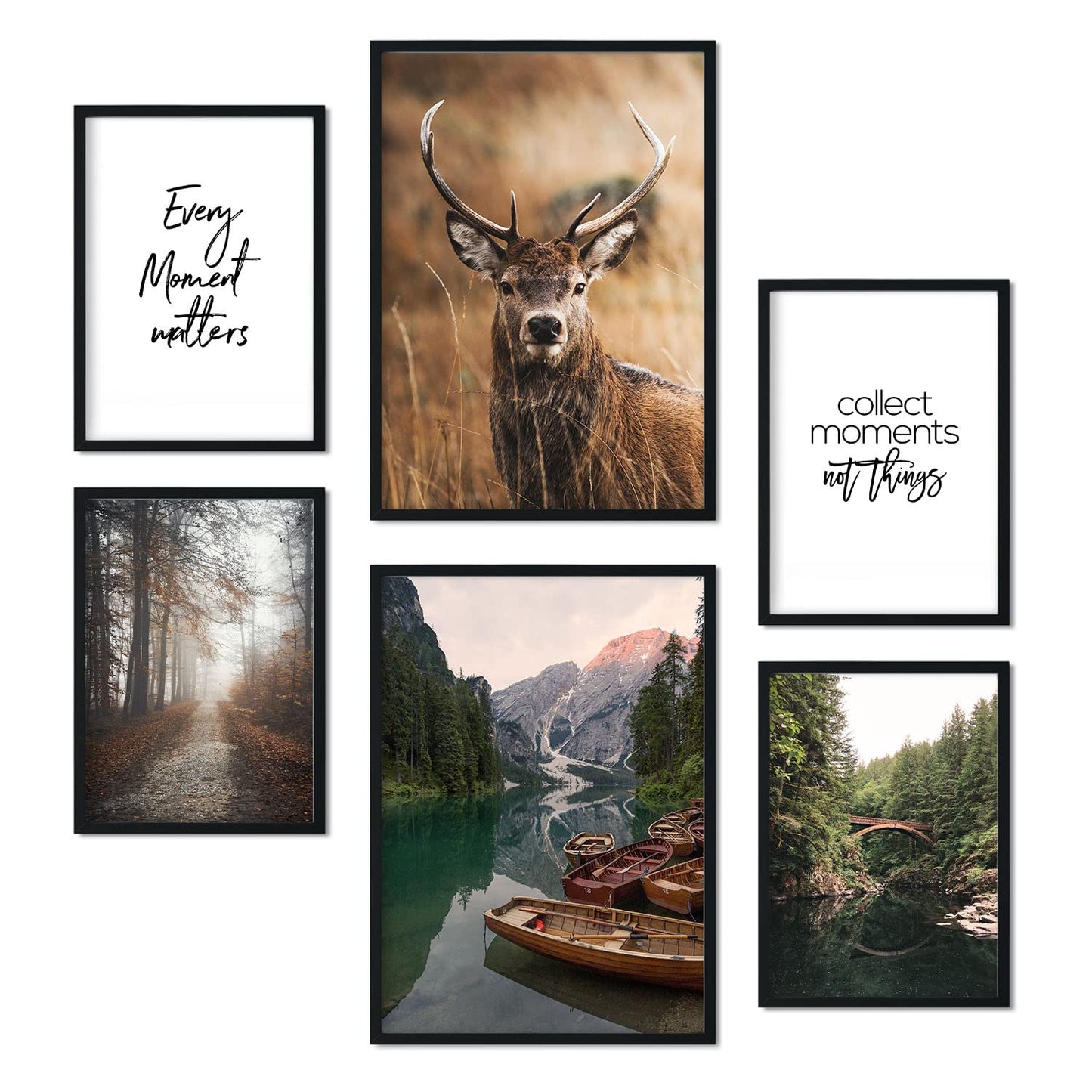 - Pack 6 Láminas Fotografía Decorativa - Cuadros para Pared con Bosque, Naturaleza y Montaña - Decoración Mural Moderna - A3 y A4.-Artwork-Nacnic-Nacnic Estudio SL