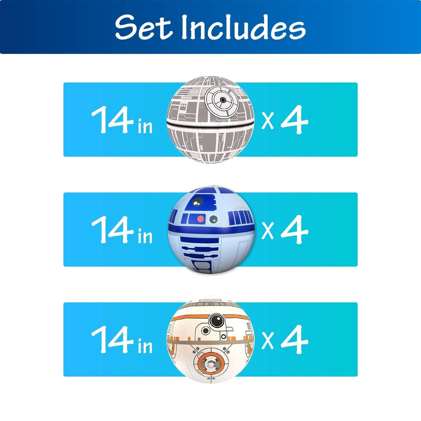 Pack de 12 bolas de juego grandes, regalo divertido para interiores y exteriores, para jugar o decoración de habitaciones, decoración de fiestas, juguetes inflables de agua para piscina.-Nacnic-Nacnic Estudio SL