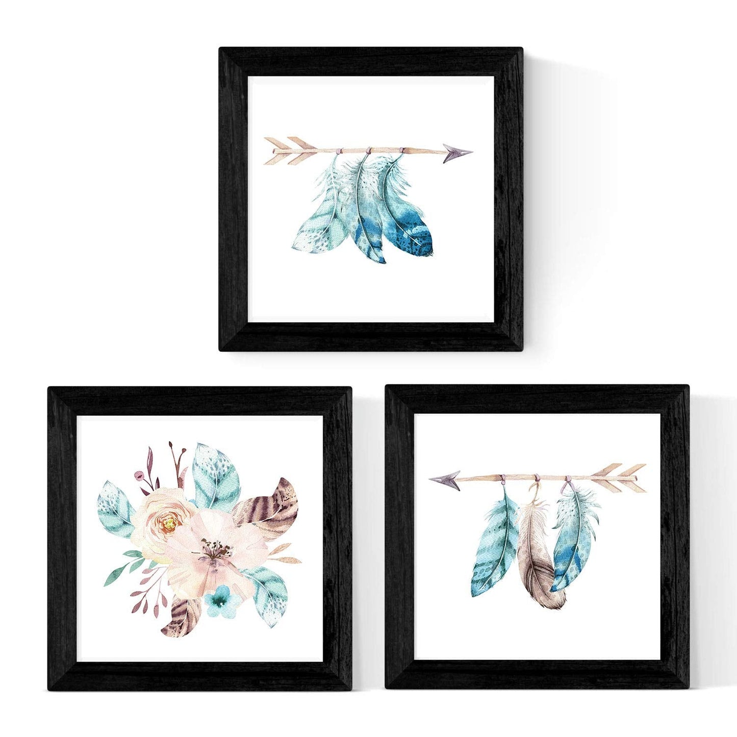 Pack de 3 láminas de Plumas ILUSTRADAS.-Artwork-Nacnic-Nacnic Estudio SL