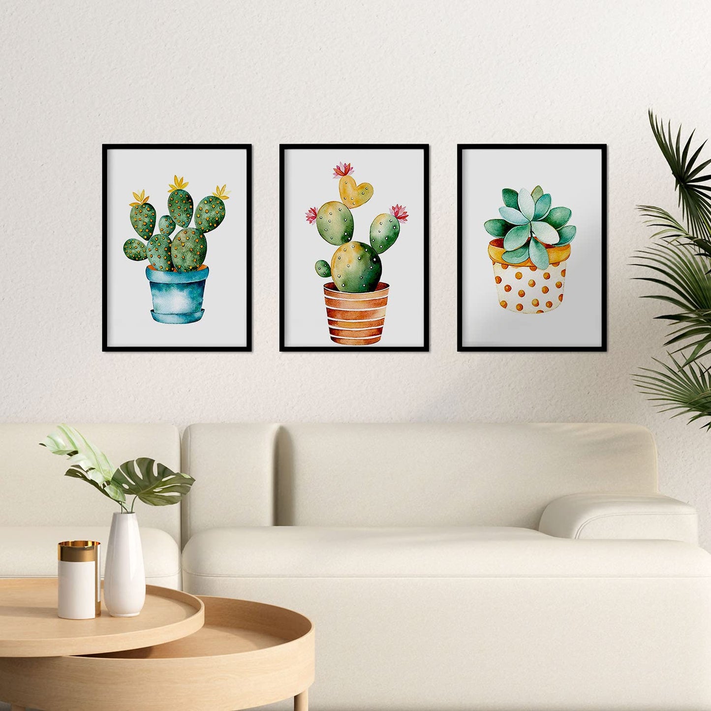 Pack de 3 láminas para enmarcar Cactus. Estilo Acuarela.-Artwork-Nacnic-Nacnic Estudio SL