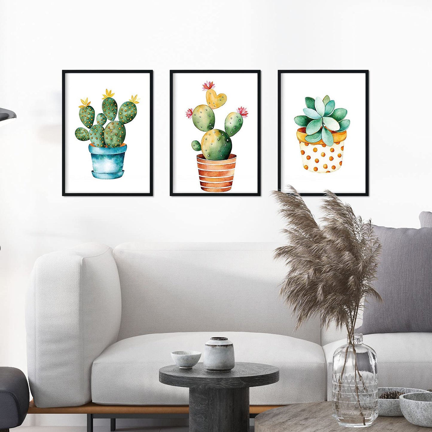 Pack de 3 láminas para enmarcar Cactus. Estilo Acuarela.-Artwork-Nacnic-Nacnic Estudio SL