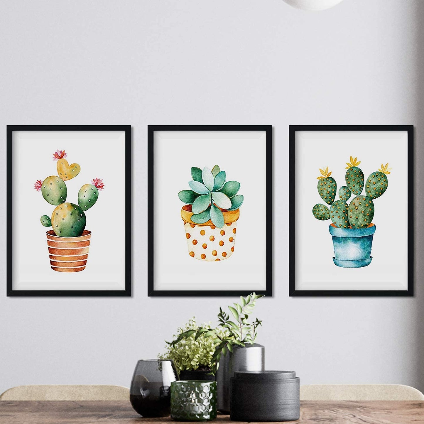 Pack de 3 láminas para enmarcar Cactus. Estilo Acuarela.-Artwork-Nacnic-Nacnic Estudio SL