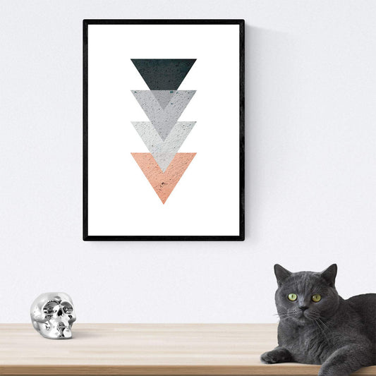 PACK de 3 láminas para enmarcar MONTAÑAS GEOMÉTRICAS. Estillo NORDICO, escandinavo. Decoración de hogar. Posters impresos en.-Artwork-Nacnic-Nacnic Estudio SL