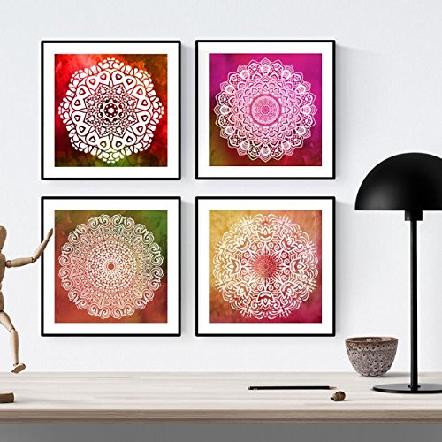 Pack de 5 láminas con imágenes de Mandalas GRATITUD. Posters Cuadrados con Mandalas. Decoración de hogar. Llena tu casa de espiritualidad con Nuestros diseños-Nacnic-Nacnic Estudio SL