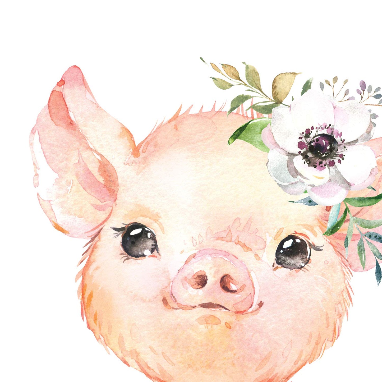 Pack de Cuatro láminas con Ilustraciones de Animales. Cerdo Mapache Cabra y Mofeta.-Artwork-Nacnic-Nacnic Estudio SL