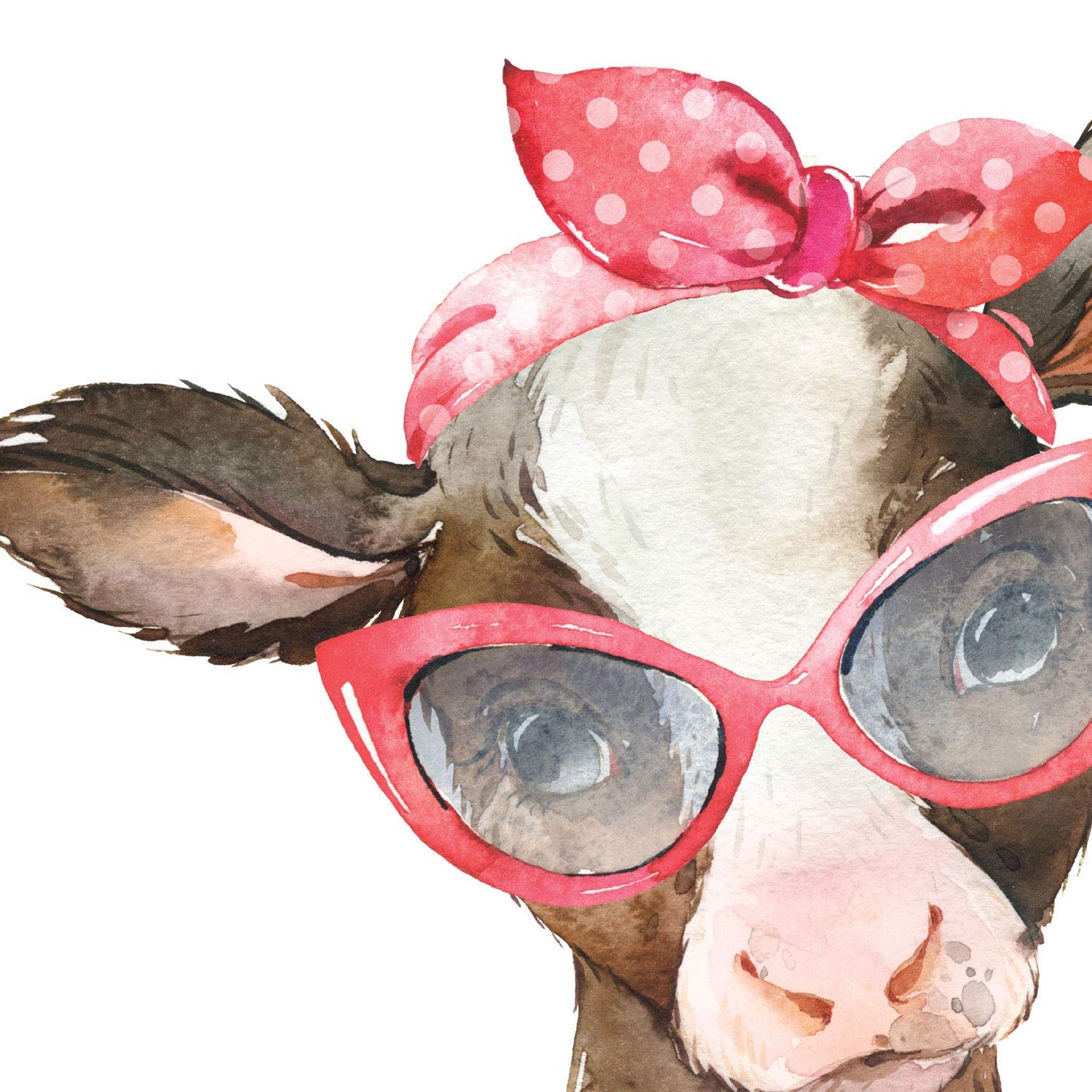 Pack de cuatro láminas con ilustraciones de animales. Vaca y conejo.-Artwork-Nacnic-Nacnic Estudio SL