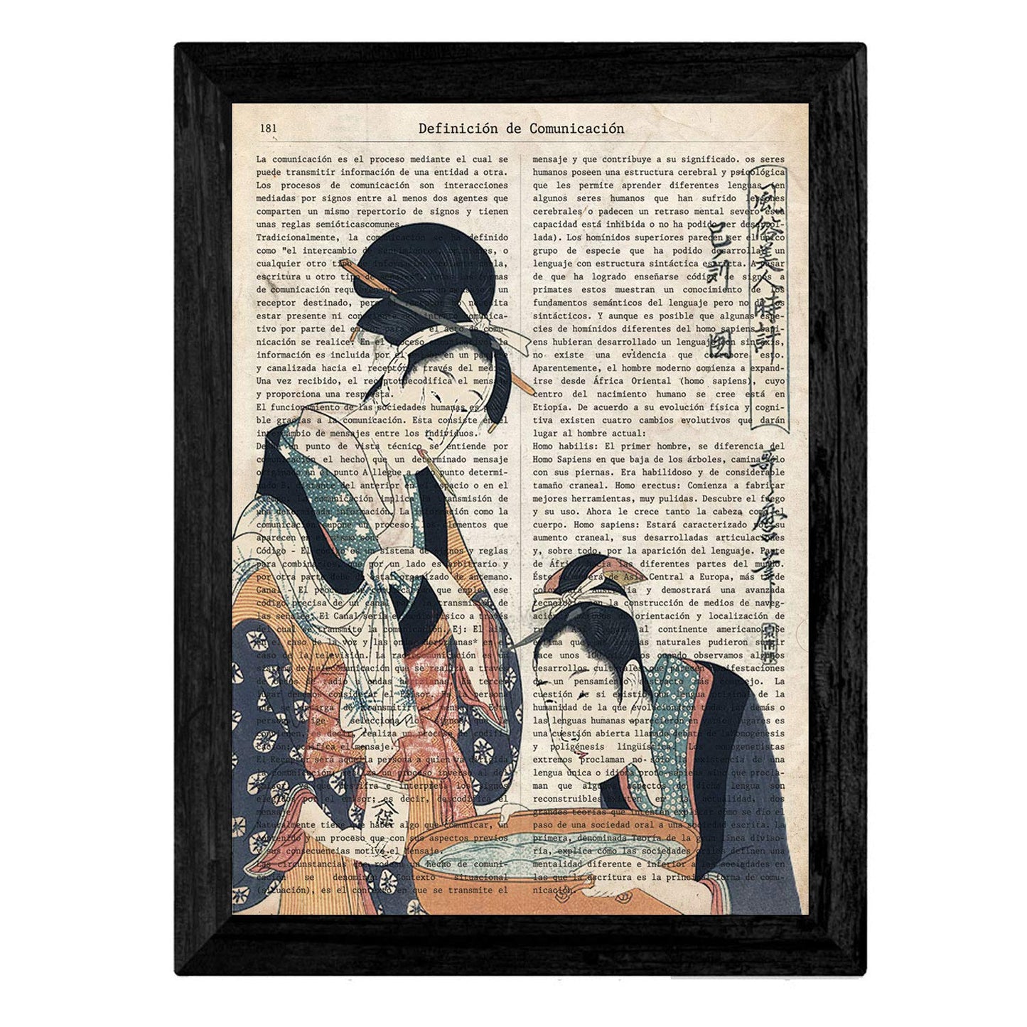 Pack de Cuatro láminas Vintage japonesas con definiciones lenguaje japones, comunicacion, emociones y Libertad-Artwork-Nacnic-Nacnic Estudio SL