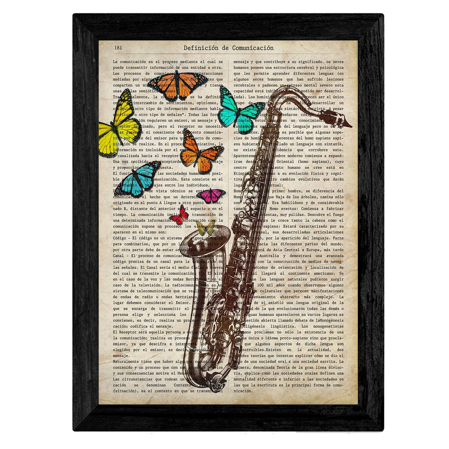 Pack de Cuatro láminas Vintage Piano, Arpa, Violin Y Saxon con definiciones música, emociones, comunicacion, Placer. 250 Gr-Artwork-Nacnic-Nacnic Estudio SL