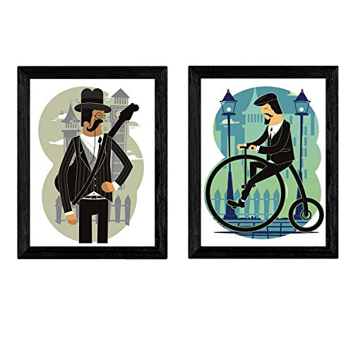 Pack de Dos láminas Caballeros.-Artwork-Nacnic-Nacnic Estudio SL