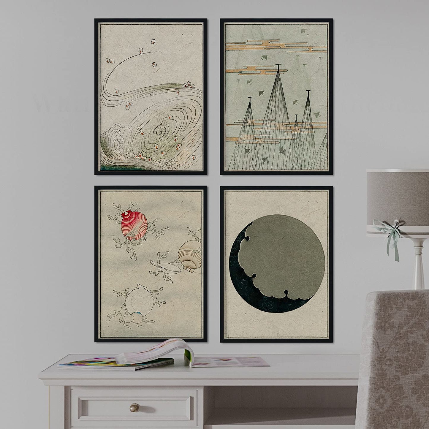Pack de láminas Minimalista. Pósters con ilustraciones de la revista Vintage japonesa Shin Bijutsukai.-Artwork-Nacnic-Nacnic Estudio SL