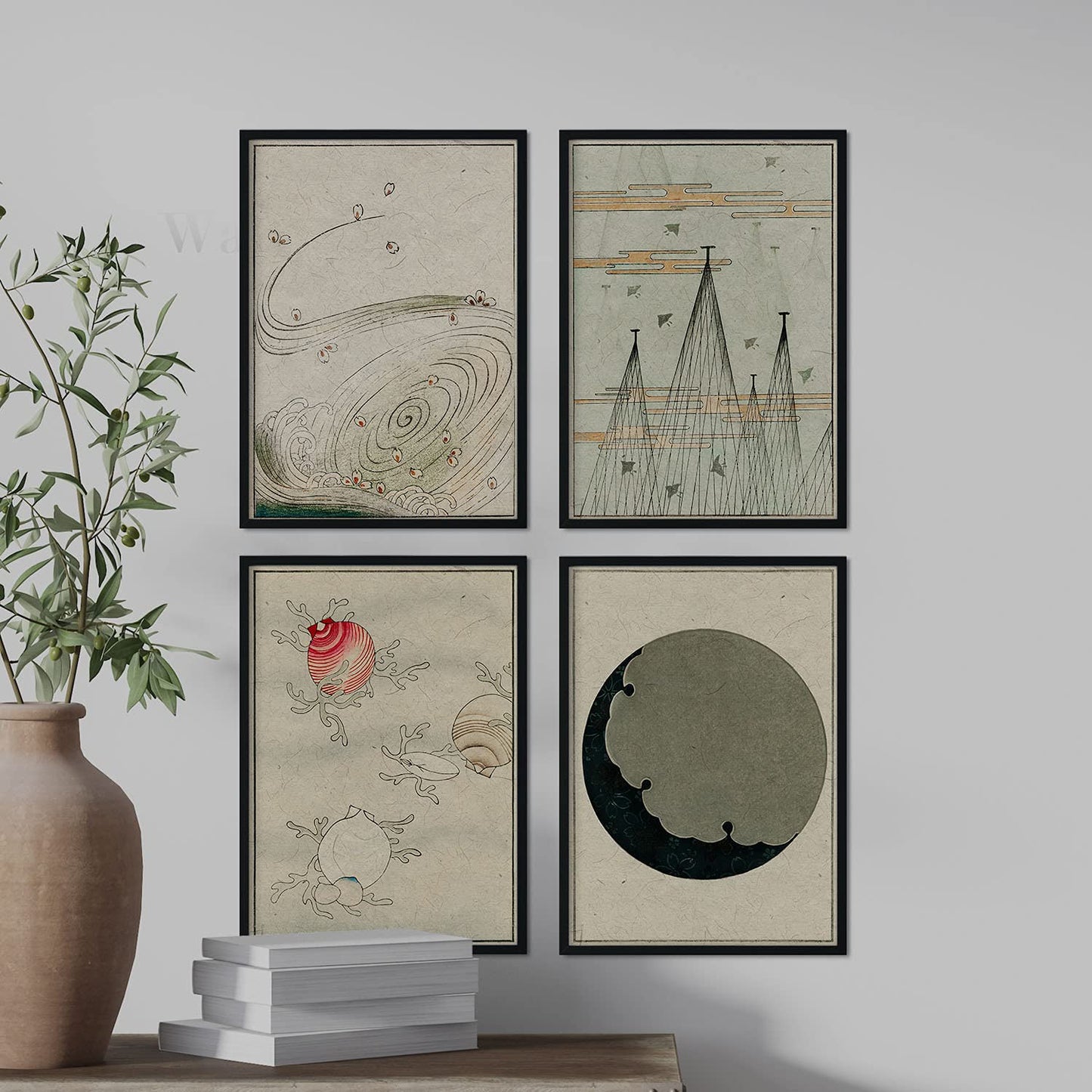 Pack de láminas Minimalista. Pósters con ilustraciones de la revista Vintage japonesa Shin Bijutsukai.-Artwork-Nacnic-Nacnic Estudio SL