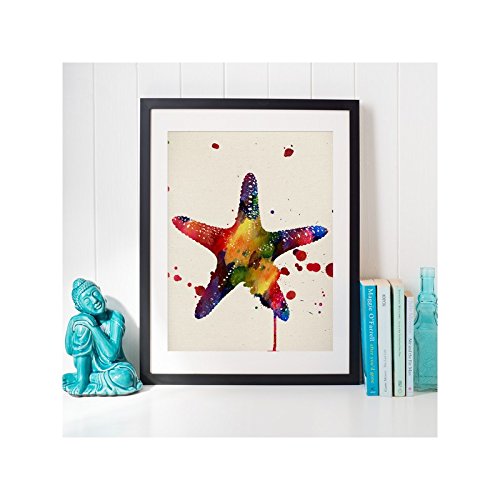 Pack de láminas para enmarcar Estrella Y Caballito DE MAR. Posters Estilo Acuarela con imágenes de la Naturaleza.-Artwork-Nacnic-Nacnic Estudio SL