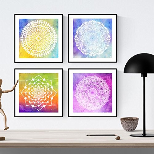 PACK de láminas para enmarcar JUVENTUD. Posters cuadrados con imágenes de mandalas. Decoración de hogar. Láminas para enmarcar. Papel 250 gramos alta calidad-Nacnic-Nacnic Estudio SL