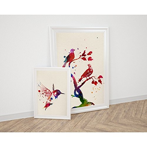 PACK de láminas para enmarcar PAJAROS. Posters estilo acuarela con imágenes de animales. alta calidad-Artwork-Nacnic-Nacnic Estudio SL