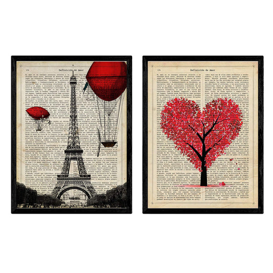 Pack de láminas para enmarcar París Je T'Aime. Posters Estilo romantico. Alta Calidad-Artwork-Nacnic-Nacnic Estudio SL