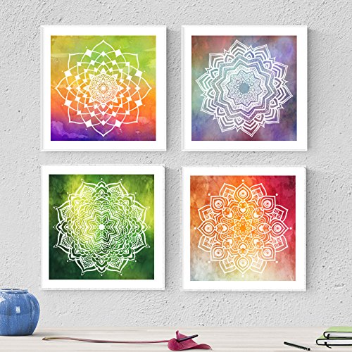 PACK de láminas para enmarcar TENACIDAD. Posters cuadrados con imágenes de mandalas. Decoración de hogar. Láminas para enmarcar. Papel 250 gramos alta calidad-Nacnic-Nacnic Estudio SL