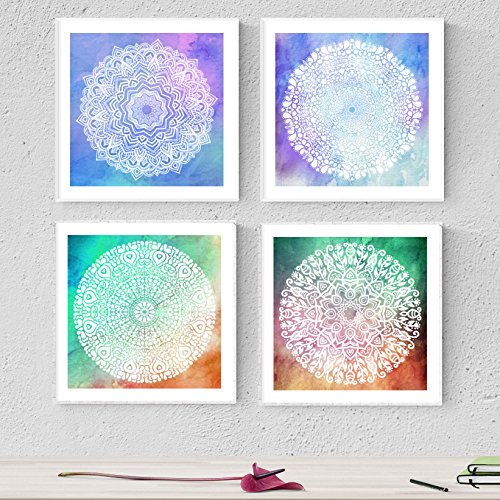 PACK de láminas para enmarcar VERDAD. Posters cuadrados con imágenes de mandalas. Decoración de hogar. Láminas para enmarcar. Papel 250 gr.-Nacnic-Nacnic Estudio SL