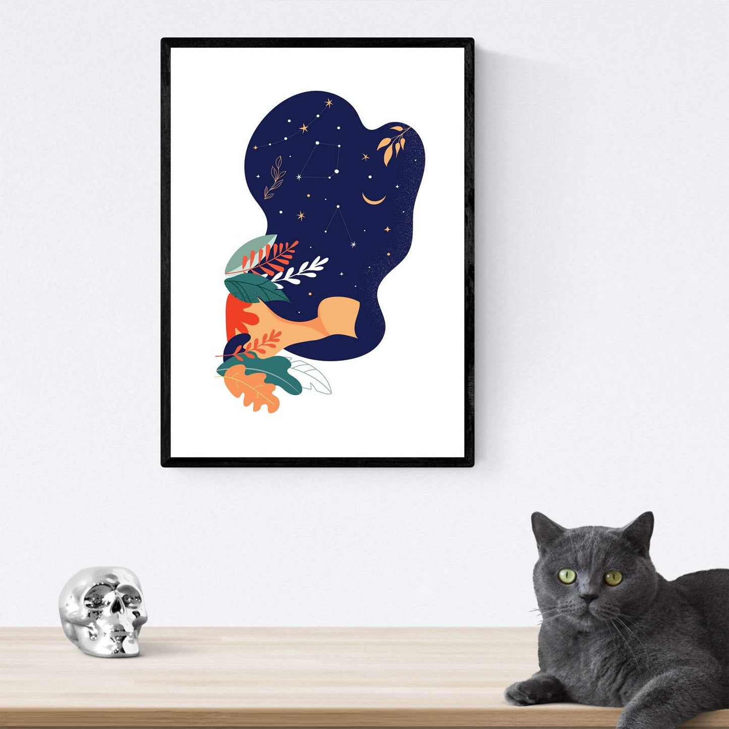 Pack de posters con ilustracion de mujeres en la noche. Mujer con estrellas.-Artwork-Nacnic-Nacnic Estudio SL